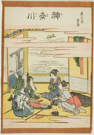 Kanagawa, fra serien "Fifty-three Stations of the Tokaido (Tokaido gojusan tsugi)" af Katsushika Hokusai
