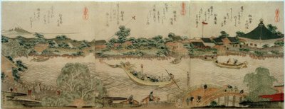 Kulthalle des Komagata-Tempels af Katsushika Hokusai