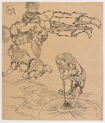 Legendariske væsener, slutningen af det 18.-begyndelsen af det 19. århundrede. af Katsushika Hokusai