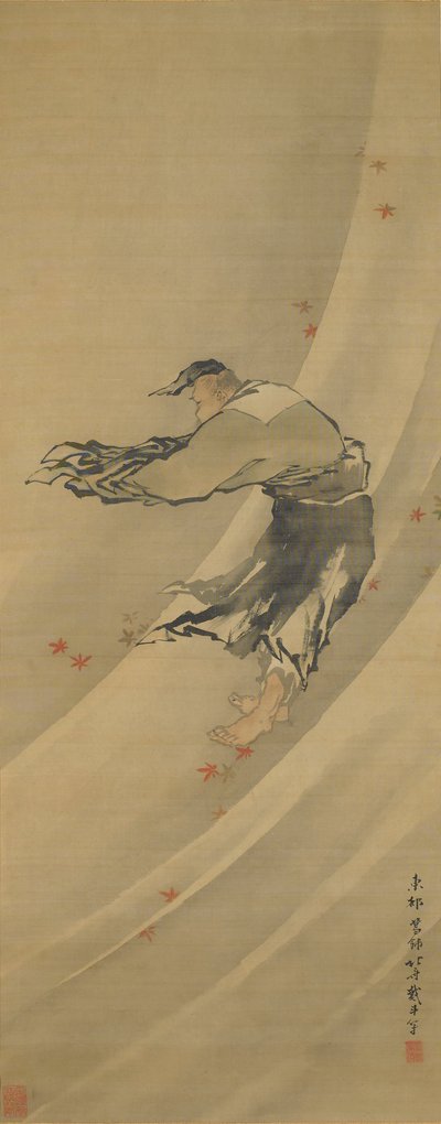 Liezi i vinden af Katsushika Hokusai