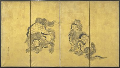 Lions af Katsushika Hokusai