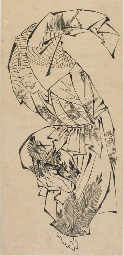 Mandlig danser, Manzai, slutningen af det 18. århundrede fra det 19. århundrede. af Katsushika Hokusai