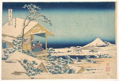 Morgenen efter snefaldet ved Koishikawa i Edo (Koishikawa yuki no ashita), fra serien »De 36 udsigter over Fuji« (Fugaku sanjūrokkei) af Katsushika Hokusai