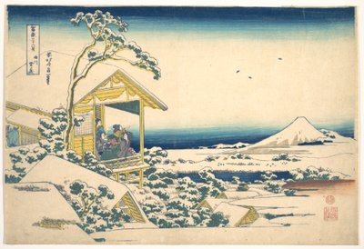 Morgenen efter sneen ved Koishikawa i Edo (Koishikawa yuki no ashita), fra serien »De 36 udsigter over Fuji« (Fugaku sanjūrokkei) af Katsushika Hokusai