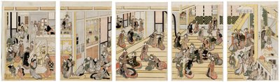 Nytårsdag på bordellet Ogi-ya af Katsushika Hokusai