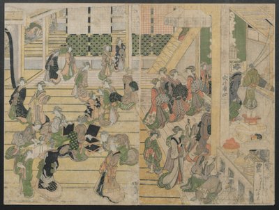Nytårsdag på Ogiya Seiro, ca. 1804. af Katsushika Hokusai