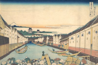 Nihonbashi i Edo Edo Nihonbashi, fra serien Thirty-six Views of Mount Fuji ..., ca. 1830-32. af Katsushika Hokusai