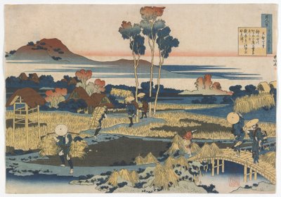 Hundrede digtere, et digt hver, forklaret af den våde sygeplejerske: Kejser Tenji (Tenchi) Edo-perioden, 1835 (farve-træsnit) af Katsushika Hokusai