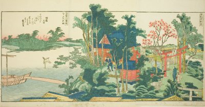 Sider fra den illustrerede bog "Panoramaudsigt langs bredden af Sumida-floden (Ehon Sumidagawa ryogan ichiran)" af Katsushika Hokusai