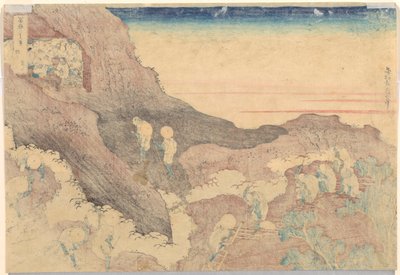 Pilgrims Ascending the Peak, fra serien Thirty-Six Views of Mount Fuji af Katsushika Hokusai