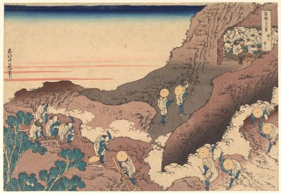 Pilgrimme på vej op ad bjergtoppen, fra serien »36 udsigter over Fuji« af Katsushika Hokusai