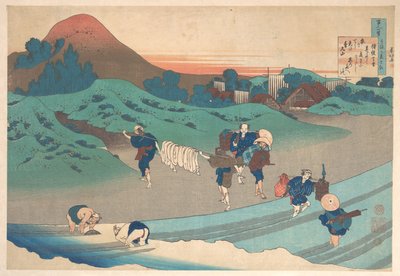 Digt af Jitō Tenno (kejserinde Jitō) fra samlingen »Hundrede digte forklaret af ammen« (Hyakunin isshu uba ga etoki) af Katsushika Hokusai