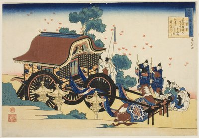 Digt af Kanke, fra serien "One Hundred Poems Explained by the Nurse (Hyakunin isshu uba ga etoki)" af Katsushika Hokusai