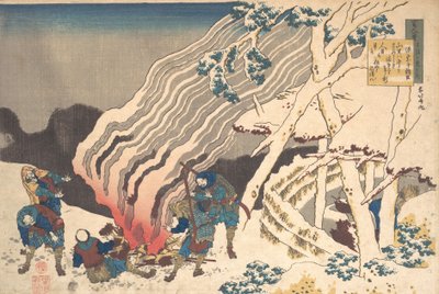 Digt af Minamoto no Muneyuki Ason, fra serien One Hundred Poems Explained by the Nurs..., 1839. af Katsushika Hokusai