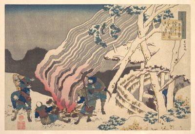 Digt af Minamoto no Muneyuki Ason, fra samlingen »Hundrede digte forklaret af ammen« (Hyakunin isshu uba ga etoki) af Katsushika Hokusai