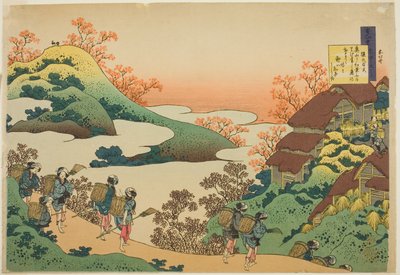 Digt af Sarumaru Dayu, fra serien "One Hundred Poems Explained by the Nurse (Hyakunin isshu uba ga etoki)" af Katsushika Hokusai