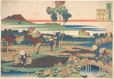Digt af Tenchi Tennō, fra samlingen »Hundrede digte forklaret af ammen« (Hyakunin isshu uba ga etoki) af Katsushika Hokusai