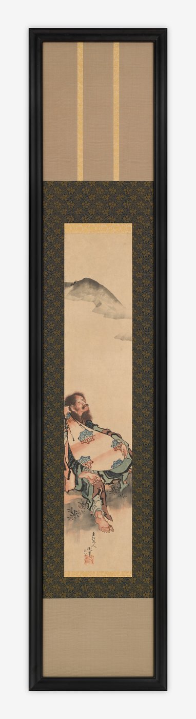 Poet Semimaru med sin lut i en pose, Edo-periode, 1839. af Katsushika Hokusai