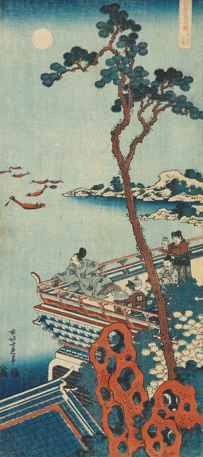 Print fra serien "A True Mirror of Chinese and Japanese Poems af Katsushika Hokusai