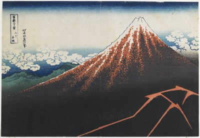 Regnvejr under topmødet, 1831-1834 af Katsushika Hokusai
