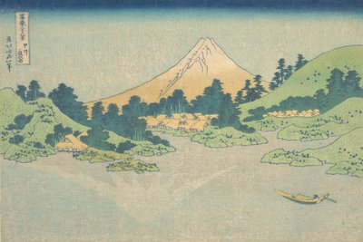 Reflektion i søen ved Misaka i Kai-provinsen Koshu Misaka Suimen, fra serien..., ca. 1830-3 af Katsushika Hokusai