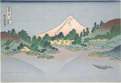 Fuji spejler sig i Misaka-søen i Kai-provinsen, fra serien »De 36 udsigter over Fuji« af Katsushika Hokusai