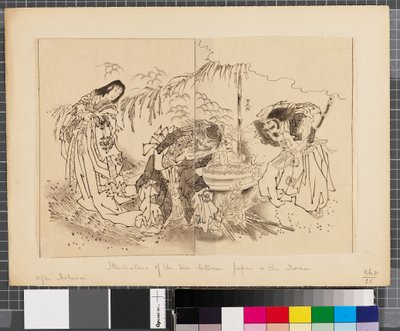 Scener fra krigen mellem Japan og Korea, slutningen af det 18. og første halvdel af det 19. århundrede (blæk og lavering på papir) af Katsushika Hokusai