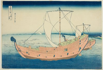Sea Lane ud for Kazusa-provinsen (Kazusa no kairo), fra serien "Thirty-Six Views of Mount Fuji (Fugaku sanjurokkei)" af Katsushika Hokusai
