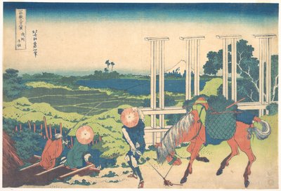 Senju i Musashi-provinsen (Bushū Senju), fra serien »De 36 udsigter over Fuji-bjerget« (Fugaku sanjūrokkei) af Katsushika Hokusai