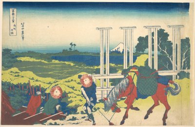 Senju i Musashi-provinsen (Bushū Senju), fra serien »De 36 udsigter over Fuji-bjerget« (Fugaku sanjūrokkei) af Katsushika Hokusai