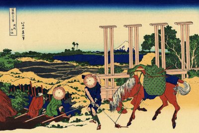 Senju i Musachi-provinsen, ca. 1830 (træbloktryk) af Katsushika Hokusai