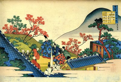 Serie de cent poems de cent poetes : ""Fujiwara no Tadahira"" Estampe de Katsushika Hokusai (1760-1849) (ecole ukiyo-e) vers 1830 State Hermitage Saint Petersbourg af Katsushika Hokusai