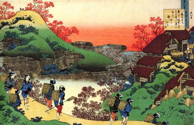 Serie på hundrede digte af hundrede digtere: ""Sarumaru Dayu"" Tryk af Katsushika Hokusai (1760-1849) (ukiyo-e skole) omkring 1830 State Hermitage Sankt Petersborg Rusland af Katsushika Hokusai
