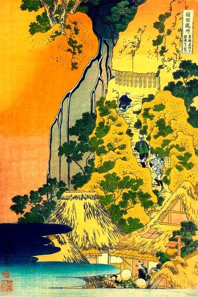 Serie Sur les Cascades De Farmerer provinser "" Cascades du Temple Kiyotaki Kannon, Sakanoshita Sur la Route Tokaido "" Estampe de Katsushika Hokusai (1760-1849) (Ecole Ukiyo-e) Vers 1830 State A Pushkin Museum of Fine Arts, Moscou af Katsushika Hokusai