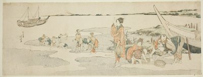 Indsamling af skaldyr af Katsushika Hokusai