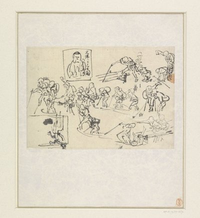 Shishi-skitser af Katsushika Hokusai