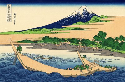 Shore f Tagoba y, Ejiri på urban grad, ca. 1830 (DBock p Hayashi t) af Katsushika Hokusai