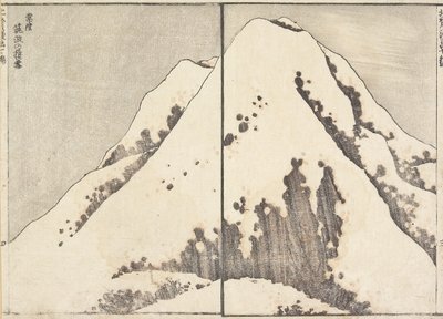 Sne på toppen af Tsukuba-bjerget i Hitachi-provinsen, 1817 af Katsushika Hokusai