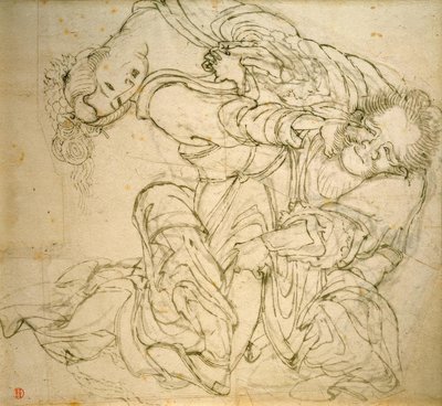 Soko kæmper med sin kone af Katsushika Hokusai