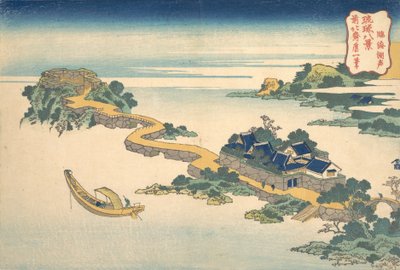 Sound of the Lake ved Rinkai Rinkai kosei, fra serien Eight Views of the Ryukyu ..., ca. 1832. af Katsushika Hokusai