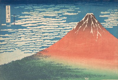 South Wind, Clear Sky Gaifu kaisei, også kendt som Red Fuji, fra serien Thirt..., ca. 1830-32. af Katsushika Hokusai
