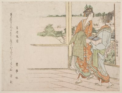 SP Lin g også på Over Yoshiwara (Yoshihara Harugetsu) af Katsushika Hokusai