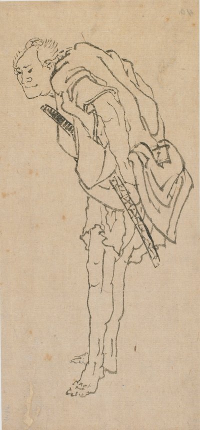 Stående mand, slutningen af det 18.-begyndelsen af det 19. århundrede. af Katsushika Hokusai