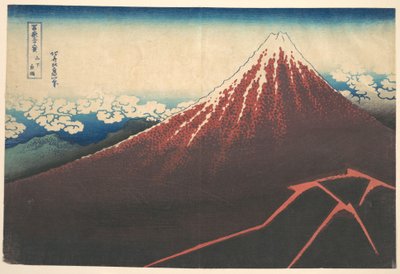 Storm ved foden af Fuji-bjerget (Sanka no haku u), fra serien »De 36 udsigter over Fuji-bjerget« (Fugaku sanjūrokkei) af Katsushika Hokusai