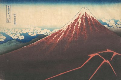 Storm under Fuji-bjerget Sanka no haku u, fra serien Thirty-six Views of Mount..., ca. 1830-32. af Katsushika Hokusai