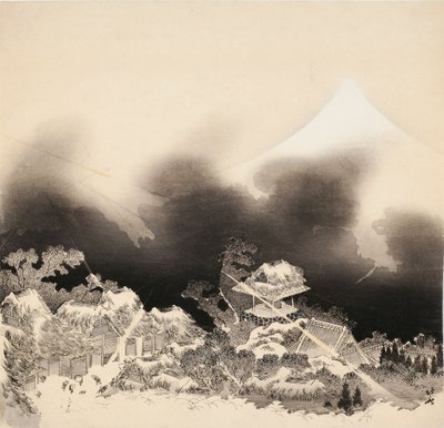 Storm i bjergene af Katsushika Hokusai
