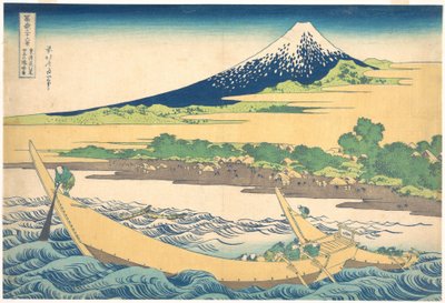 Tago-bugten nær Ejiri på Tōkaidō (Tōkaidō Ejiri Tago no ura ryaku zu), fra serien »De 36 udsigter over Fuji« (Fugaku sanjūrokkei) af Katsushika Hokusai