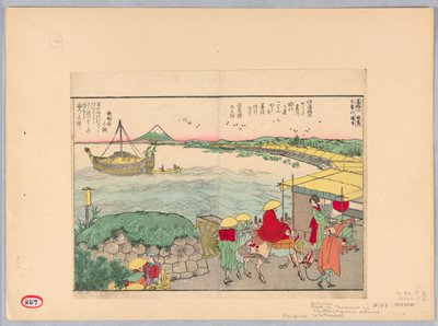 Indgangen til Tokaido ved Takanawa (Takanawa no chidori) af Katsushika Hokusai