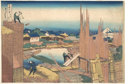 Tatekawa i Honjō (Honjō Tatekawa), fra serien »De 36 udsigter over Fuji« (Fugaku sanjūrokkei) af Katsushika Hokusai