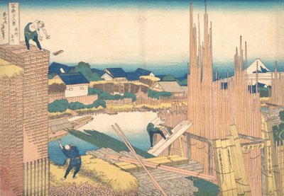 Kazuo Tachikawa Honjo Honjo Tachikawa, fra tee-serien t rty x se ws f også unt w t fuji. . . , myg. 1830-32. af Katsushika Hokusai